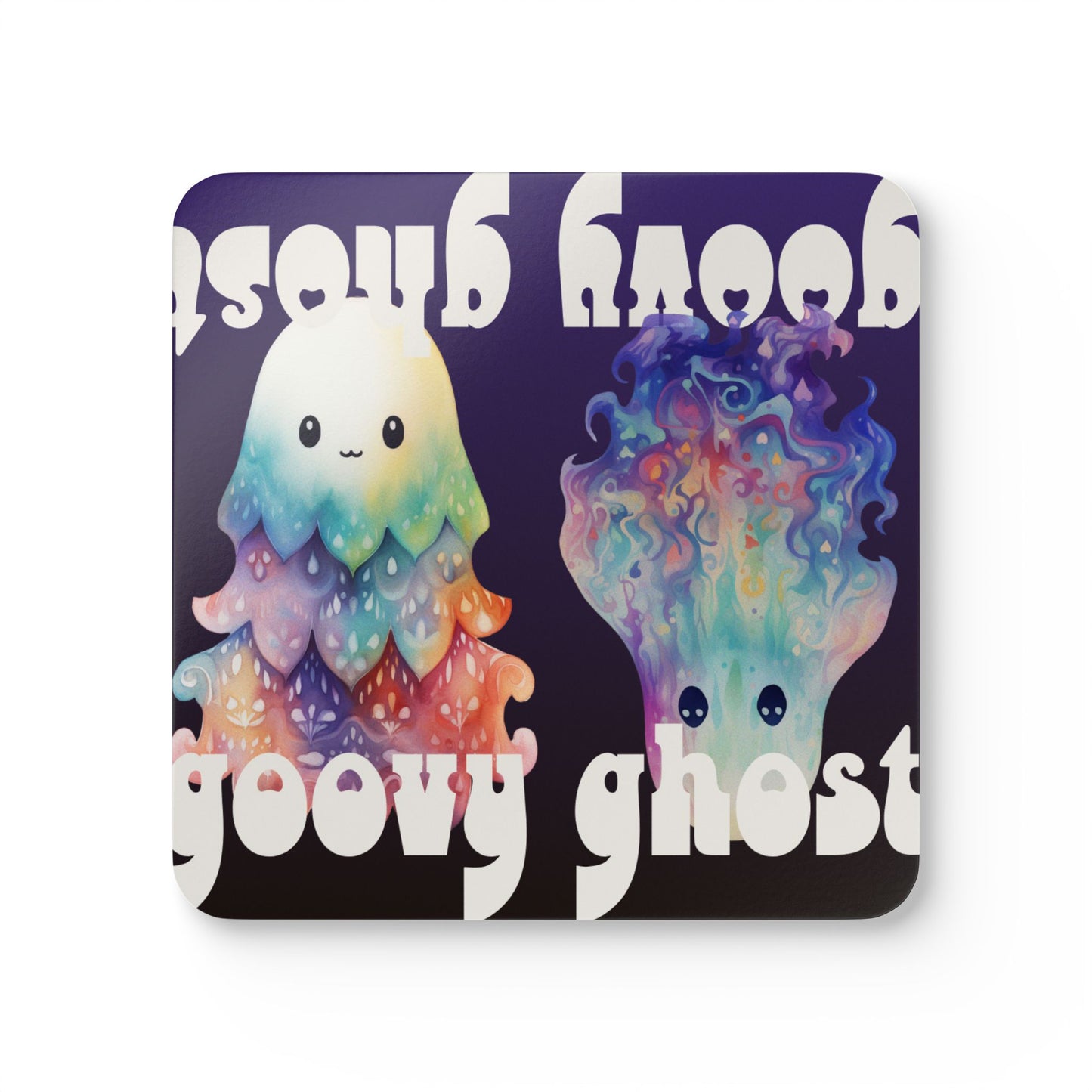 Groovy Ghoast Corkwood Coaster Set