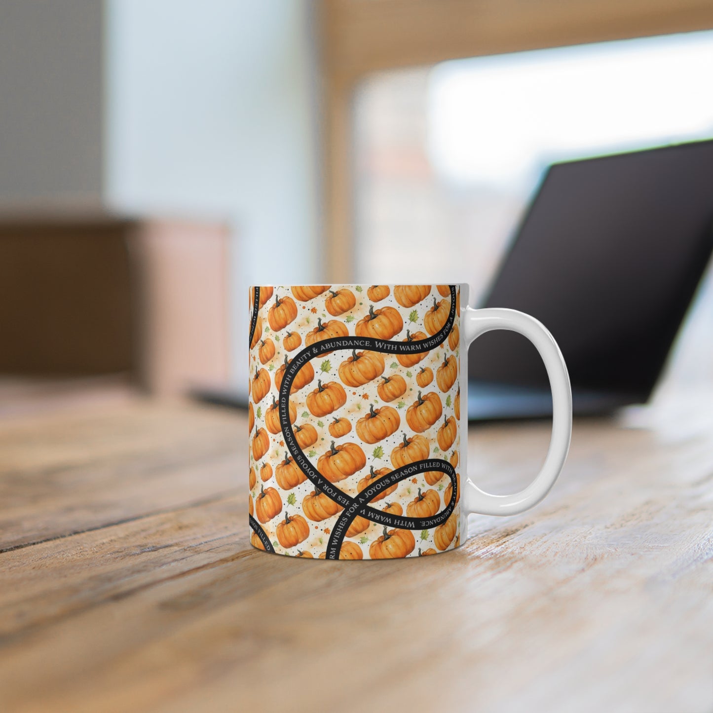 Charming Pumpkin Pattern Mug 11oz