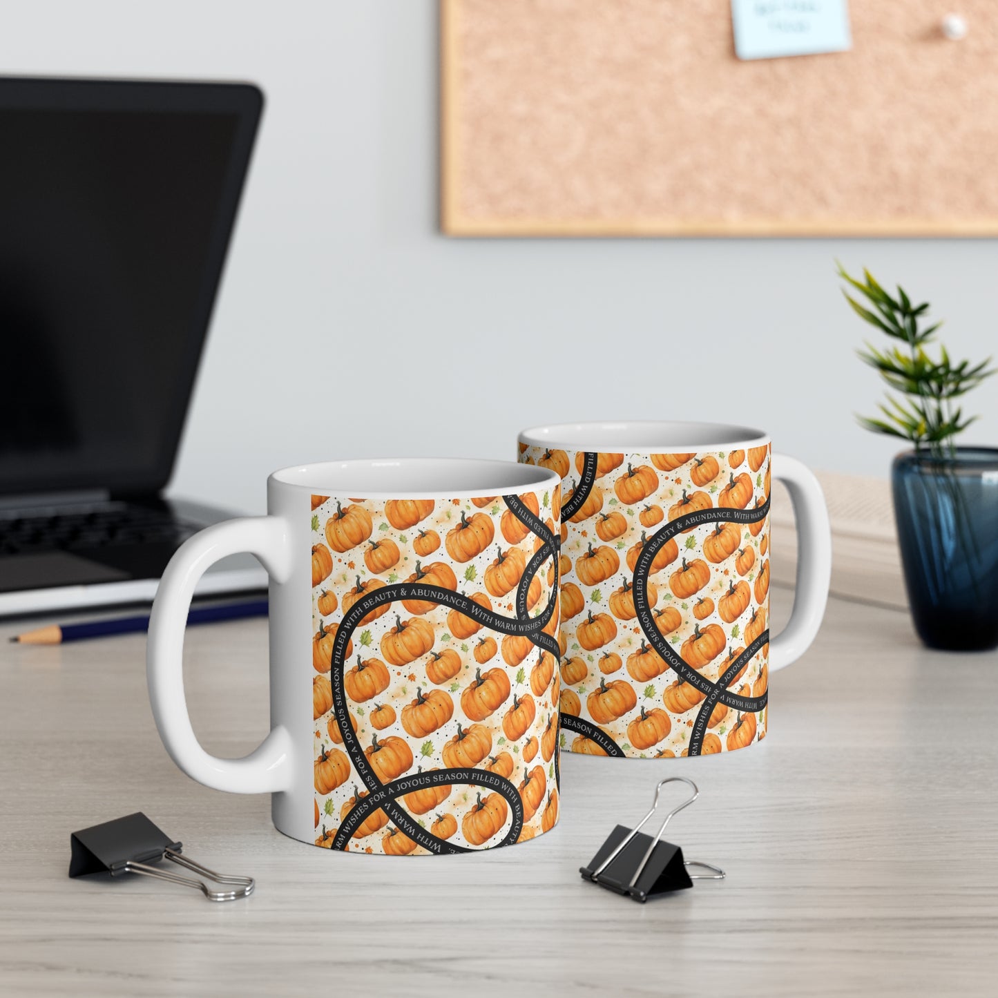 Charming Pumpkin Pattern Mug 11oz